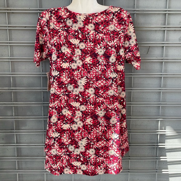LulaRoe Geometric  & Floral Printed Perfect T High Low Top-#0226 - Picture 7 of 12